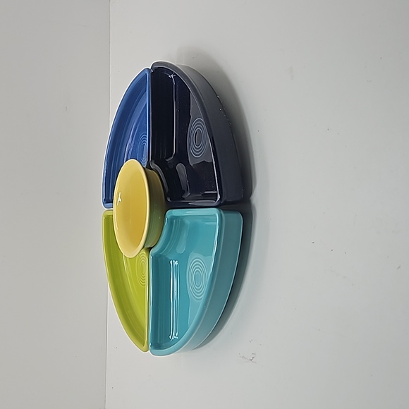 NWT Fiestaware 5 Piece Entertaining Set / Lazy Susan 12 1/2 in. Multi Color - Picture 3 of 6